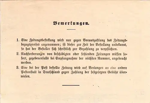 DR 1924, Postformular Bescheinigung der Zeitungsbestellung m. Stempel Kulmbach 2