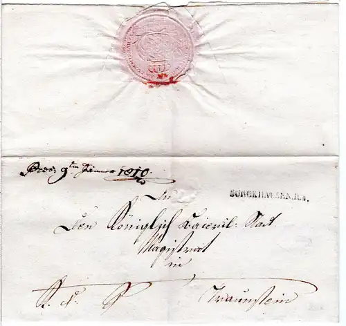 Bayern 1810, L1 BURGHAUSEN R.4. klar auf Brief n. Traunstein.