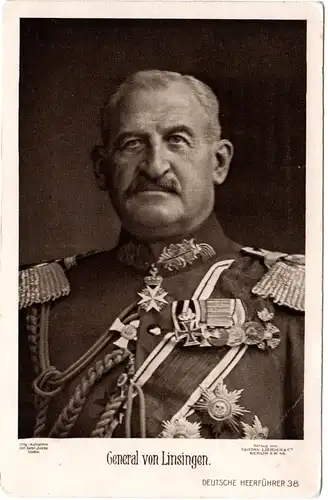 WK I, General von Linsingen, 1917 gebr. sw-AK