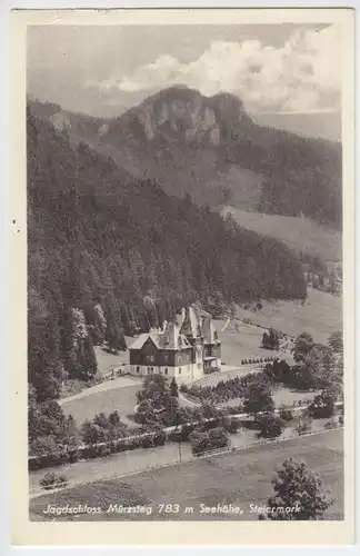 Österreich, Steiermark, Jagdschloss Mürzsteg, gebr. sw AK. #315