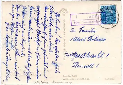 DDR 1957, Landpost Stempel MARZAHNA über Treuenbrietzen auf Karte m. 10 Pf.