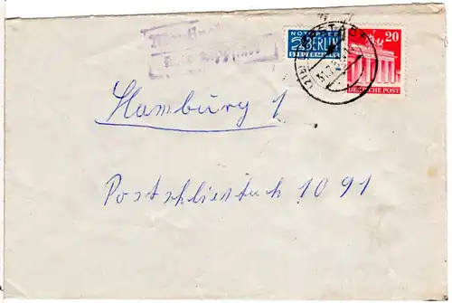 BRD 1951, Landpost Stpl. MANTINGHAUSEN über Lippstadt auf Brief m. 20 Pf. 