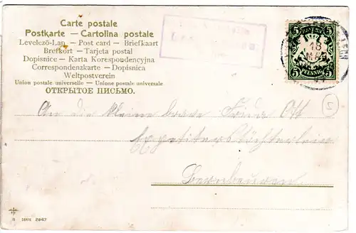 Bayern 1904, Posthilfstelle LUDENHAUSEN Taxe Issing (Typ 1) auf AK m. 5 Pf.