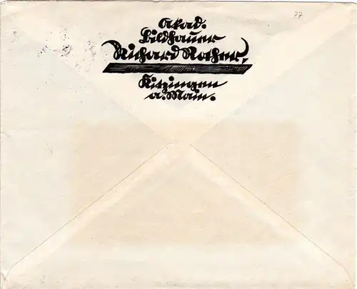 DR 1938, Landpost Stpl. SICKERSHÄUSERWEGSIEDLUNG über Kitzingen auf Brief m. 2x6