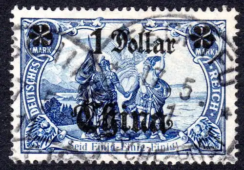 DP China 45 A, 1 Dollar/2 Mark sauber gestempelt TSCHIFU