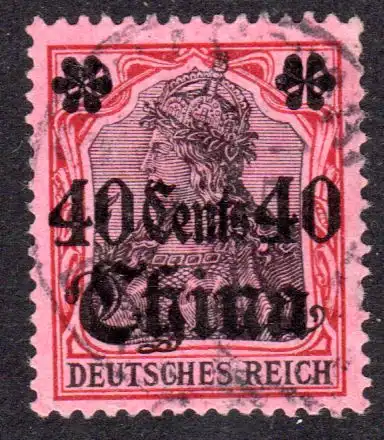 DP China 44 A, 40 C./80 Pf. m. Stempel SCHANGHAI