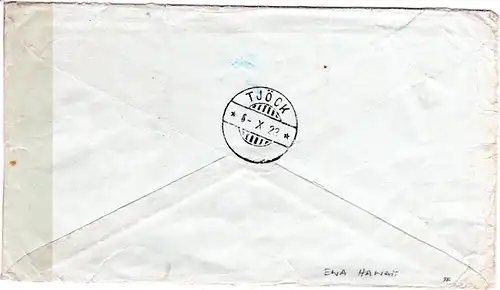USA 1922, 1+2 C. auf 2 C. Ganzsache Brief v. EWA HAWAII n. Finnland