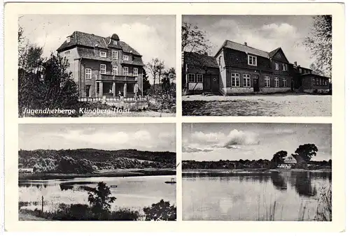 Jugendherberge Klingberg bei Gleschendorf in Ostholstein, gebr. sw-Mehrbild-AK.