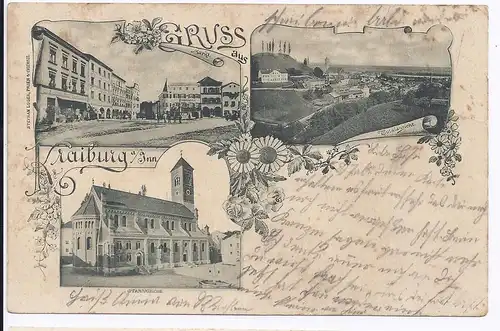 Kraiburg Inn, "Gruß aus" sw- AK 1902.  #541
