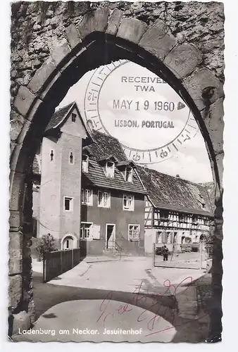 Ladenburg am Neckar, Jesuitenhof, gebr. sw-AK, Originalfoto AK. #1270