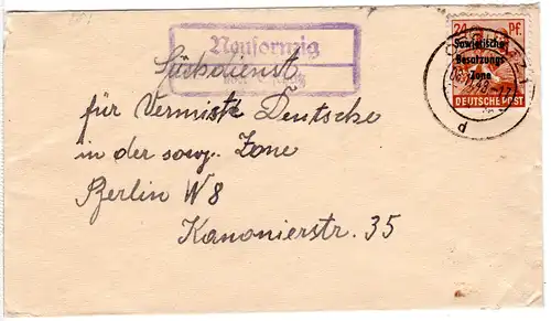 SBZ 1948, Landpost Stempel NEUSORNZIG über Oschatz auf Brief m. 24 Pf.