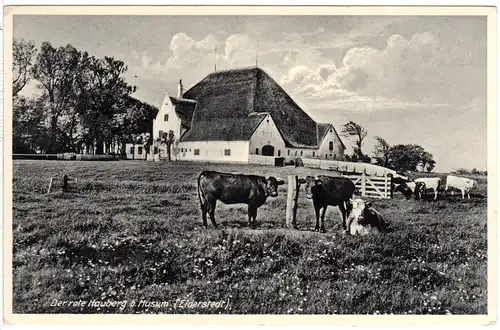 DR 1939, Landpost Stpl. SIMONSBERG über Husum auf sw-AK m. 6 Pf.