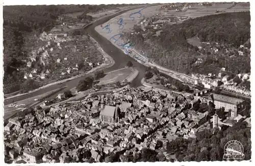 BRD 1958, Landpost Stempel 20b WIERSHAUSEN über Hann. Münden auf sw-AK m. 10 Pf.