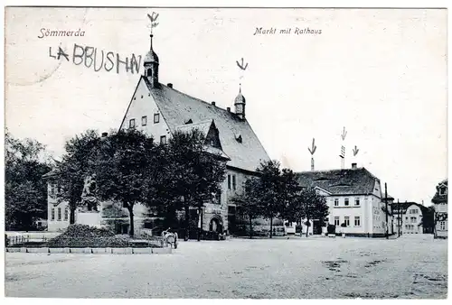 Sömmerda, Markt m. Rathaus, 1921 gebr. sw-AK