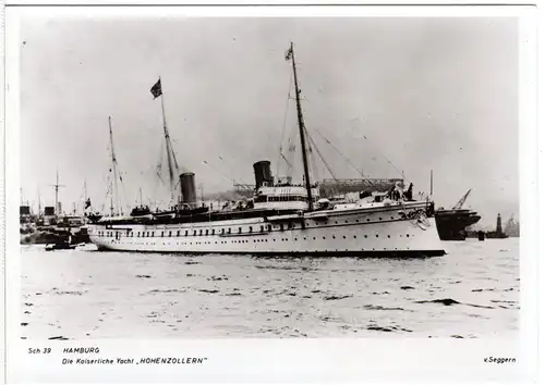 Hamburg, Die Kaiserliche Yacht Hohenzollern, ungebr. sw-AK