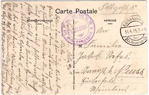 Frankreich, Montmédy, Elektrizitätswerk m. Personen, 1915 m. FP gebr. sw-AK