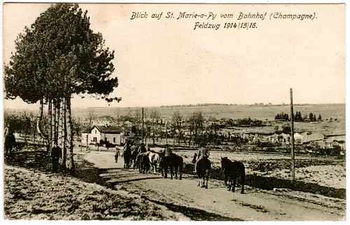 Frankreich, St. Marie-a-Py v. Bahnhof, 1916 m. FP gebr. sw-AK