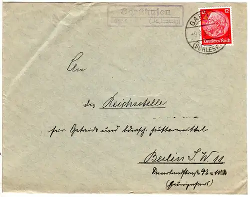 DR 1935, Landpoststempel BORSTHUSEN über Gard (Schleswig) auf Brief m. 12 Pf.