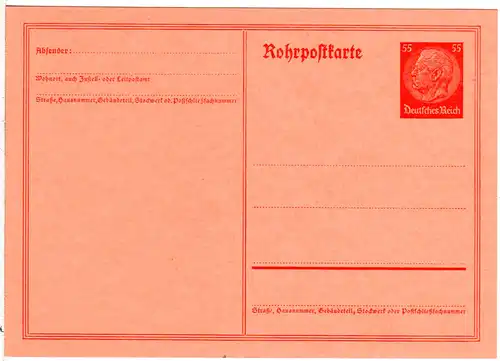 DR RP 25, sauber ungebr. 55 Pf. Rohrpost Ganzsache