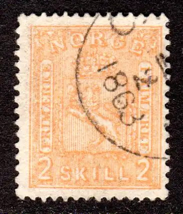 Norwegen 12, tadellose u. sauber gest. 2 Skilling 