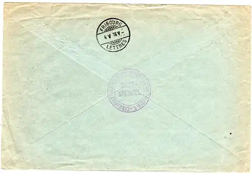 DR 1916, portofreier Heeressache Auslandsbrief m. Bahnpost Grossbothen-Wurzen