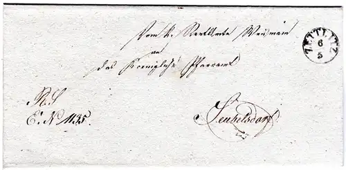 Bayern 1840, Fingerhut Stpl. ZETTLITZ auf sauberem Brief v. Weismain 