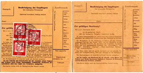 BRD 1964, 2 Uslar Land Paketkarten v. Amelith bzw. Erbsen