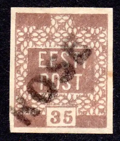 Estland, 35 Kop. 1919 m. provisorischem Stempel KOSE