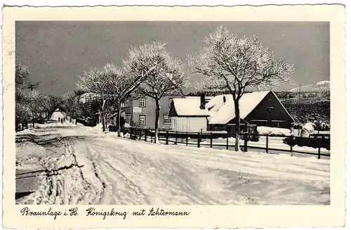 Braunlage i. Harz im Winter, Gasthof Königskrug, 1934 gebr. sw-AK
