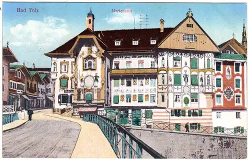 Bad Tölz, Marienstift, 1926 gebr. Farb-AK