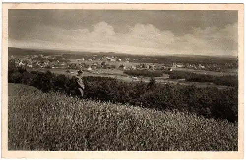 Grafenwöhr, Totalansicht m. Person im Vordergrund, 1926 gebr. sw-AK