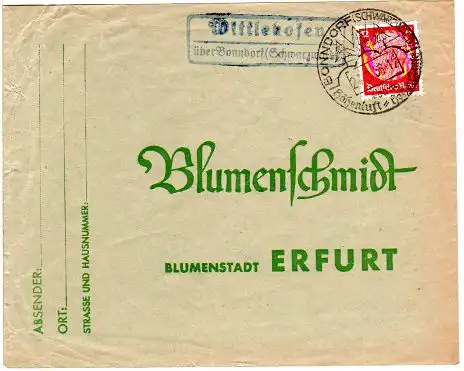 DR 1936, Landpost Stpl. WITTLEKOFEN über Bonndorf auf Brief m. 12 Pf.
