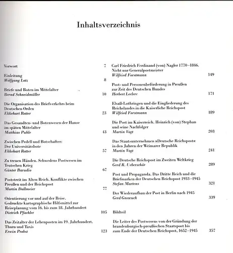 Lotz, Wolfgang, Deutsche Postgeschichte. Essays und Bilder (1989), 490 S.