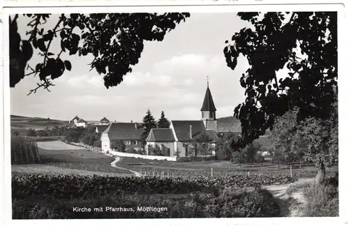 Möttingen, Kirche mit Pfarrhaus, 1938 gebr. sw-AK