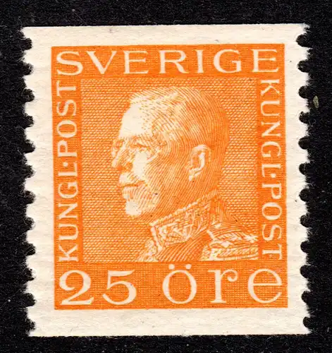 Schweden 186 II WA I**, postfrische 25 öre Gustav V.  weisses Papier