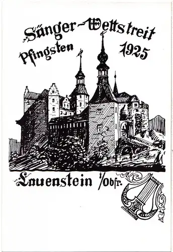 Gesangsverein Lauenstein, Festprogramm Stiftungsfest u AK Sänger-Wettstreit 1925