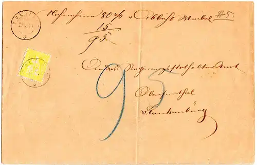 Schweiz 1880, EF 15 C. auf Nachnahme Brief v. Boltigen