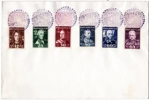 Österreich 1935, Heerführer kpl. auf Brief m. Sonderstempel. (Kat. 130 €)