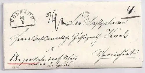 Bayern 1861, HKS Volkach, sehr schöner Nachnahme Brief. "29" Kreuzer. #350