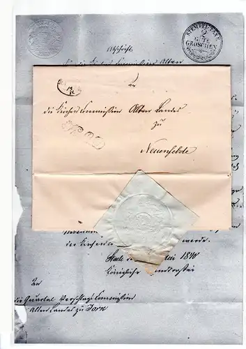 Hannover 1848, Ovalstpl. u. KLD auf gesiegltem Brief m. kpl. Inhalt v. Stade