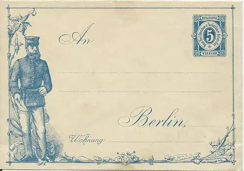 DR Private Stadtpost, Berlin Omnibus Paketfahrt, ungebr. 5 Pf. Ganzsache Brief