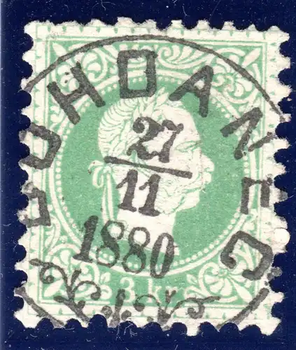 Österreich 3 Kr. m. zentr. Böhmen Zier-K1 BOHDANEC 