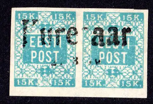 Estland, Paar 15 Kop. 1919 m. provisorischem Stempel Kuresaar