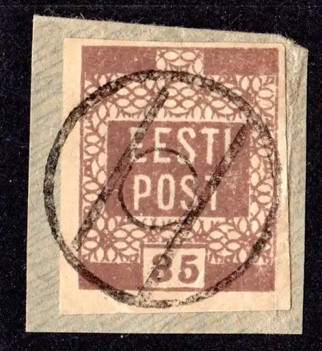 Estland, 35 Kop. 1919 auf Briefstück m. provisorischem Stempel v. Sangaste