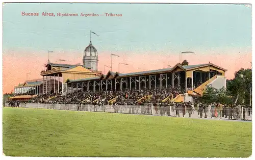 Argentinien, Buenos Aires, Hippodromo Argentino, unused colour postcard