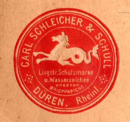 DR 1903, 10 Pf. Privat Ganzsachen Umschlag "Muster" v. Düren m. Abb. Pferd