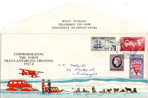Ross Dependency 1958, attractive 1st. Transarctic Crossing Commemorating cover