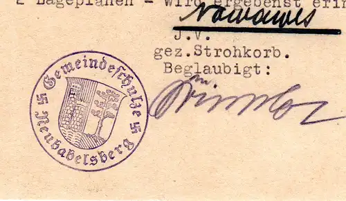 DR 1934, 6 Pf. auf Werbekarte v. Neubabelsberg m. Gemeindeschulze Stpl. rücks.