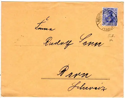 DR 1906, 20 Pf. Germania m. perfin S.F.N. auf Brief v. Neustadt Oberschlesien