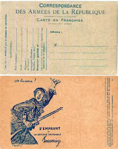 Frankreich, ungebr. illustrierte Armee Postkarte